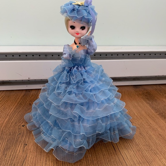 Blue dressed posable doll - Picture 1 of 5